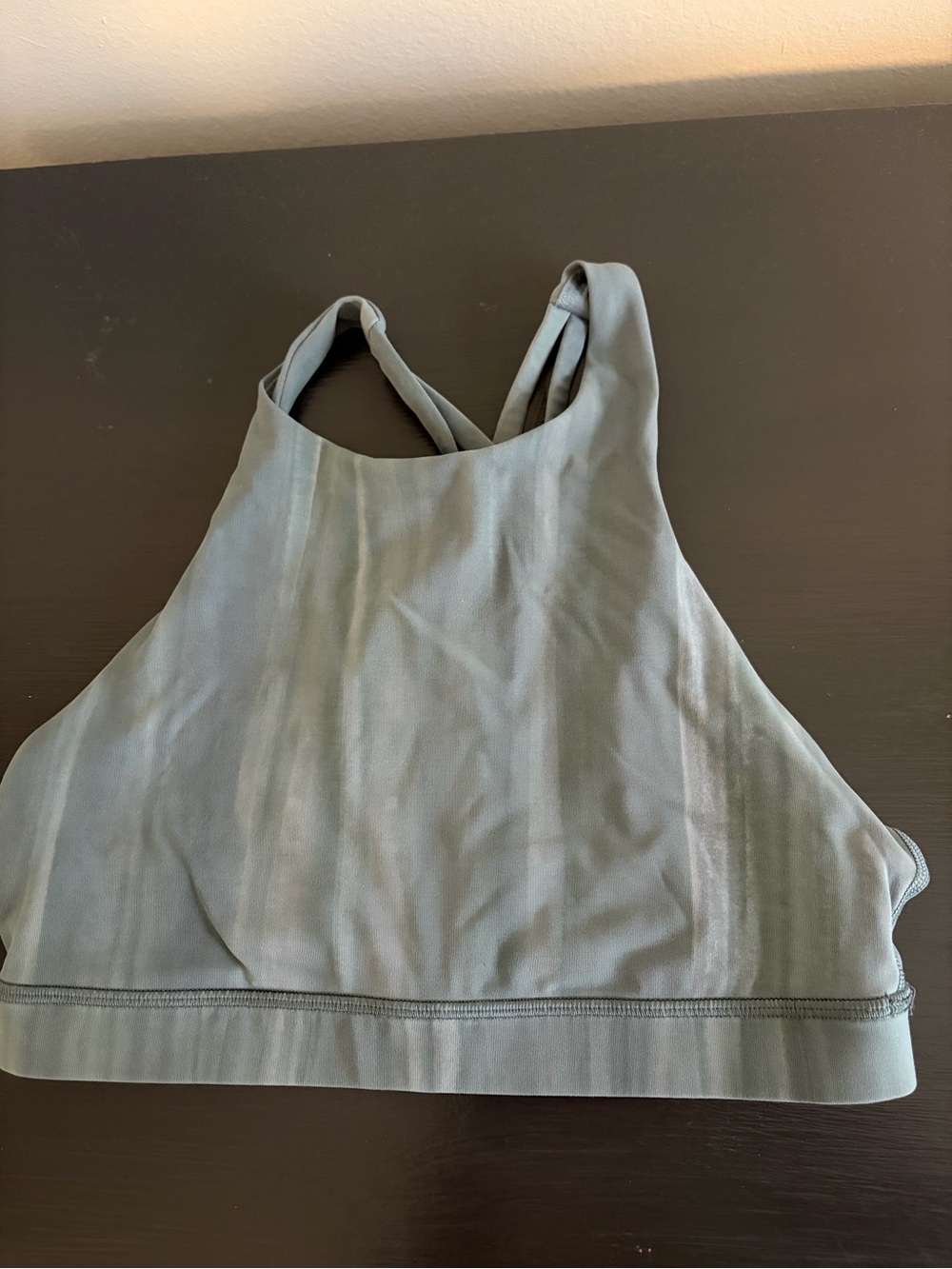 Lululemon Energy Bra High Neck - Linear Spray Dye White Deep Ocean